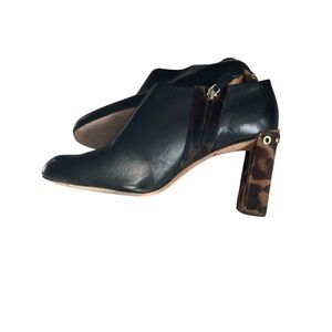 Furla Black Leather Ankle Booties heels hi is 3.5”